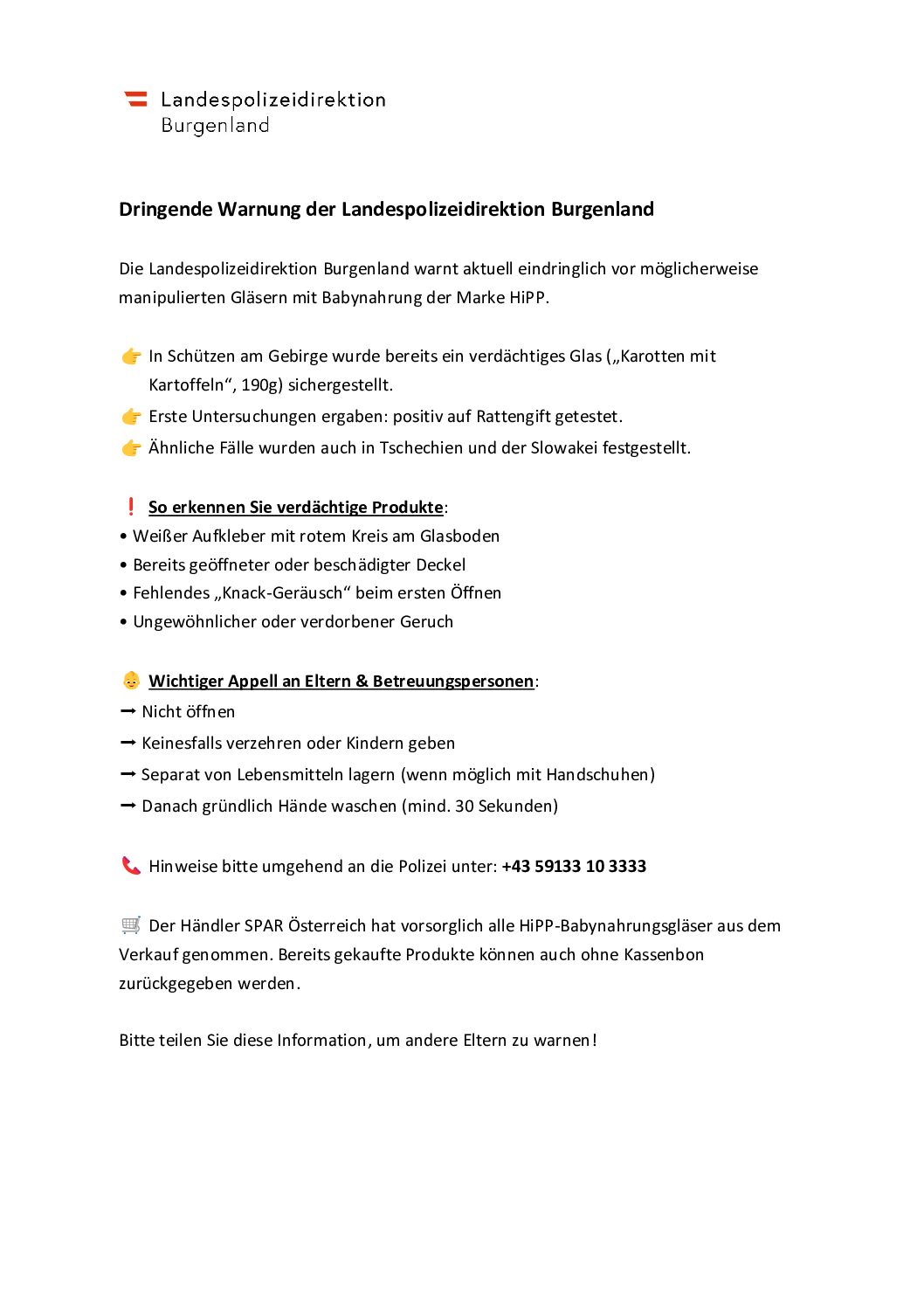 ! Dringende Warnung !